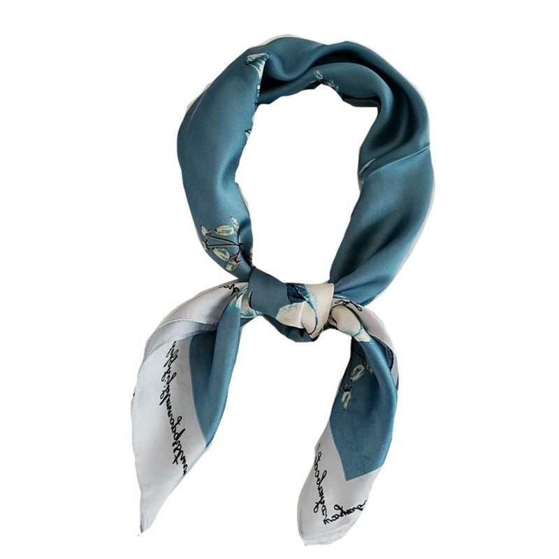 FONYVE Silk Feeling Scarf Medium Square Satin Head Wrap for Women 27.5 inches - Image 1